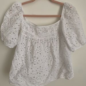 Wilfred - eyelet puff sleeve top (small)